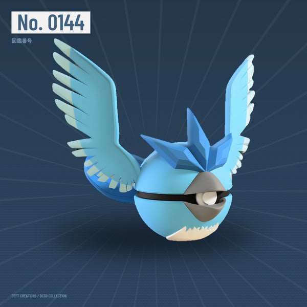 Articuno character ball — 3D printed collectible by Deft Creations (DC3D) · DC3D plate v4