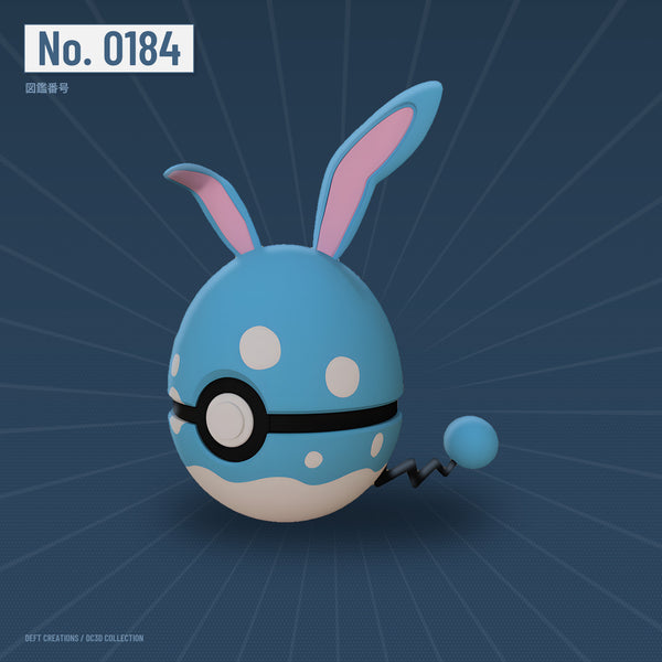 Azumarill character ball — 3D printed collectible by Deft Creations (DC3D) · DC3D plate