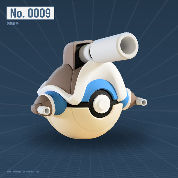 Mega Blastoise character ball — 3D printed collectible by Deft Creations (DC3D) · DC3D plate v6