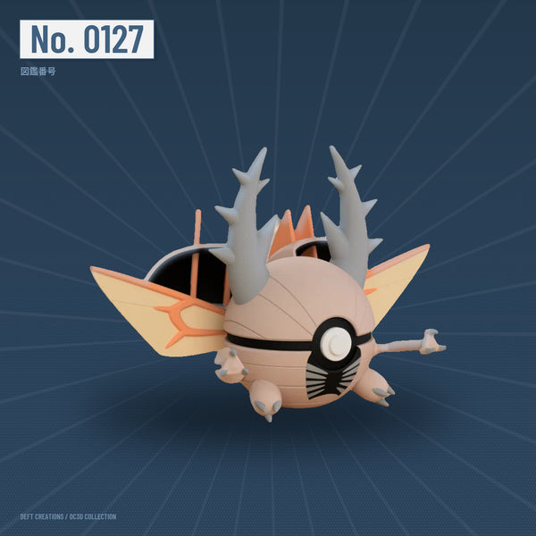 Mega Pinsir character ball — 3D printed collectible by Deft Creations (DC3D) · DC3D plate v3