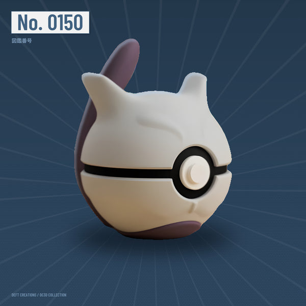 Mewtwo character ball — 3D printed collectible by Deft Creations (DC3D) · DC3D plate v6