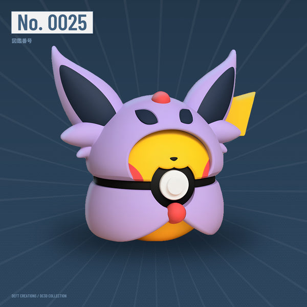 Pikachu Espeon Poncho character ball — 3D printed collectible by Deft Creations (DC3D) · DC3D plate v6