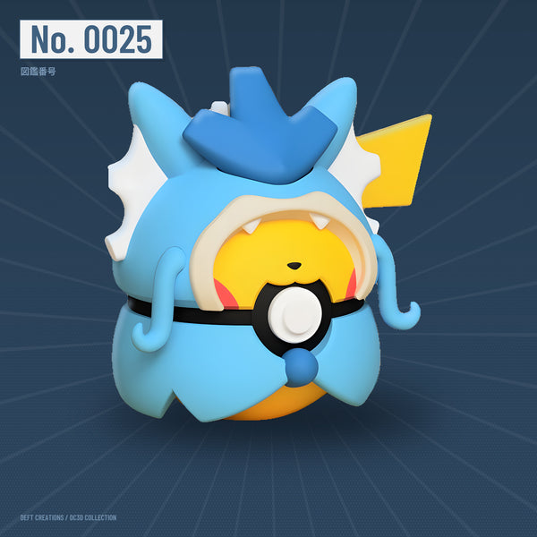 Pikachu Gyarados Poncho character ball — 3D printed collectible by Deft Creations (DC3D) · DC3D plate v6