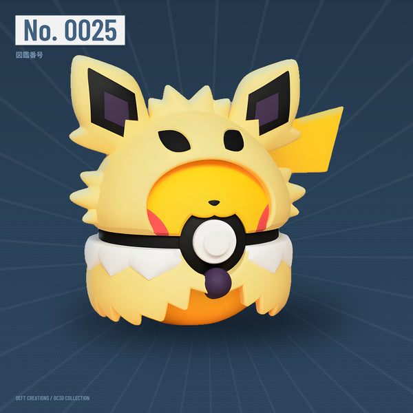 Pikachu Jolteon Poncho character ball — 3D printed collectible by Deft Creations (DC3D) · DC3D plate v6