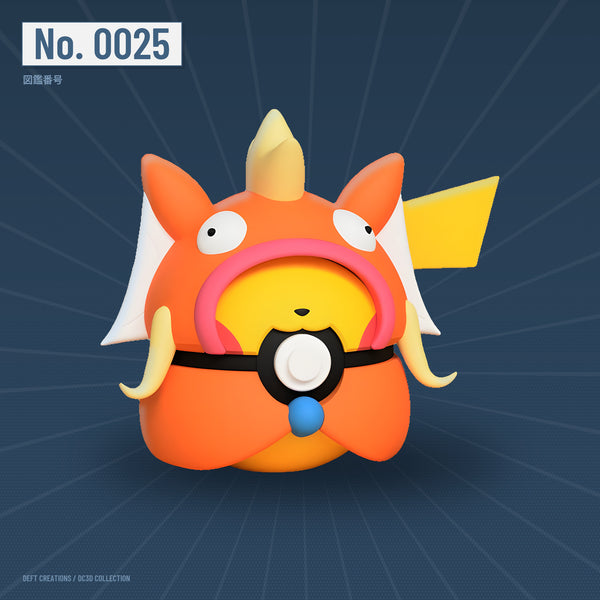 Pikachu Magikarp Poncho character ball — 3D printed collectible by Deft Creations (DC3D) · DC3D plate v6