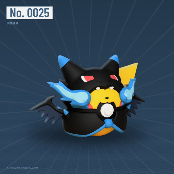 Pikachu Mega Charizard X Poncho character ball — 3D printed collectible by Deft Creations (DC3D) · DC3D plate