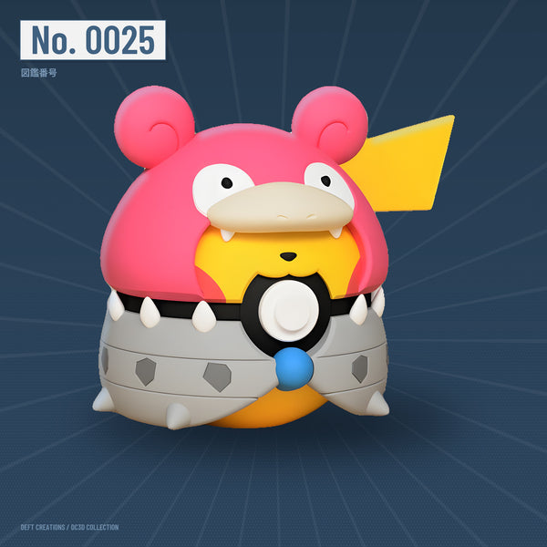 Pikachu Mega Slowbro Poncho character ball — 3D printed collectible by Deft Creations (DC3D) · DC3D plate v6