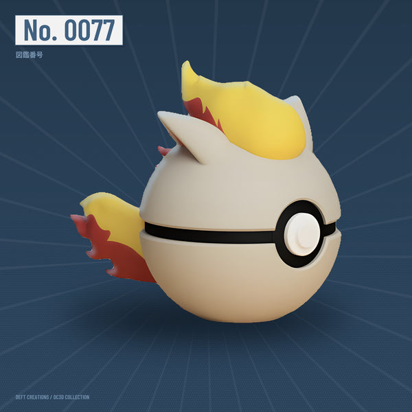 Ponyta character ball — 3D printed collectible by Deft Creations (DC3D) · DC3D plate v6