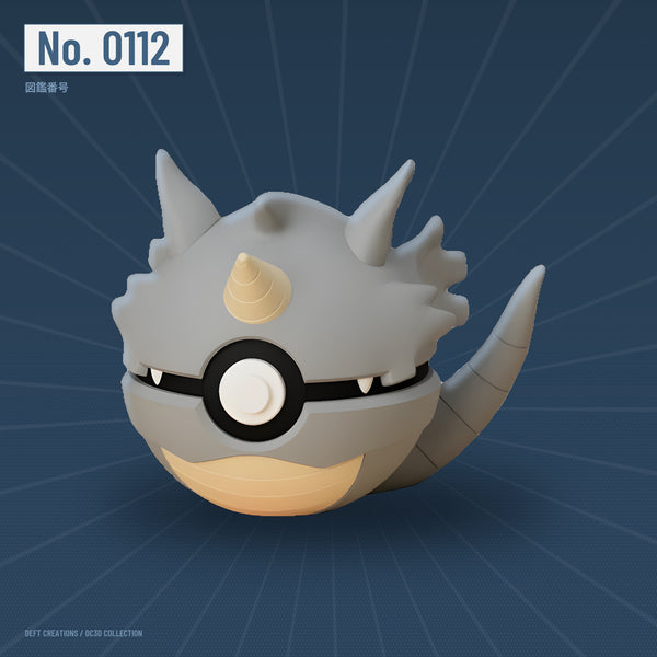 Rhydon character ball — 3D printed collectible by Deft Creations (DC3D) · DC3D plate v6