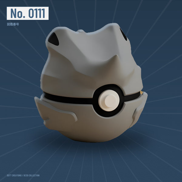 Rhyhorn character ball — 3D printed collectible by Deft Creations (DC3D) · DC3D plate v6