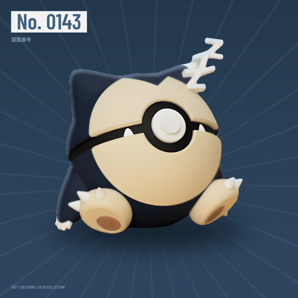 Sleeping Snorlax character ball — 3D printed collectible by Deft Creations (DC3D) · DC3D plate v6