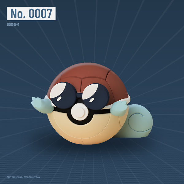 Squirtle character ball — 3D printed collectible by Deft Creations (DC3D) · DC3D plate v6